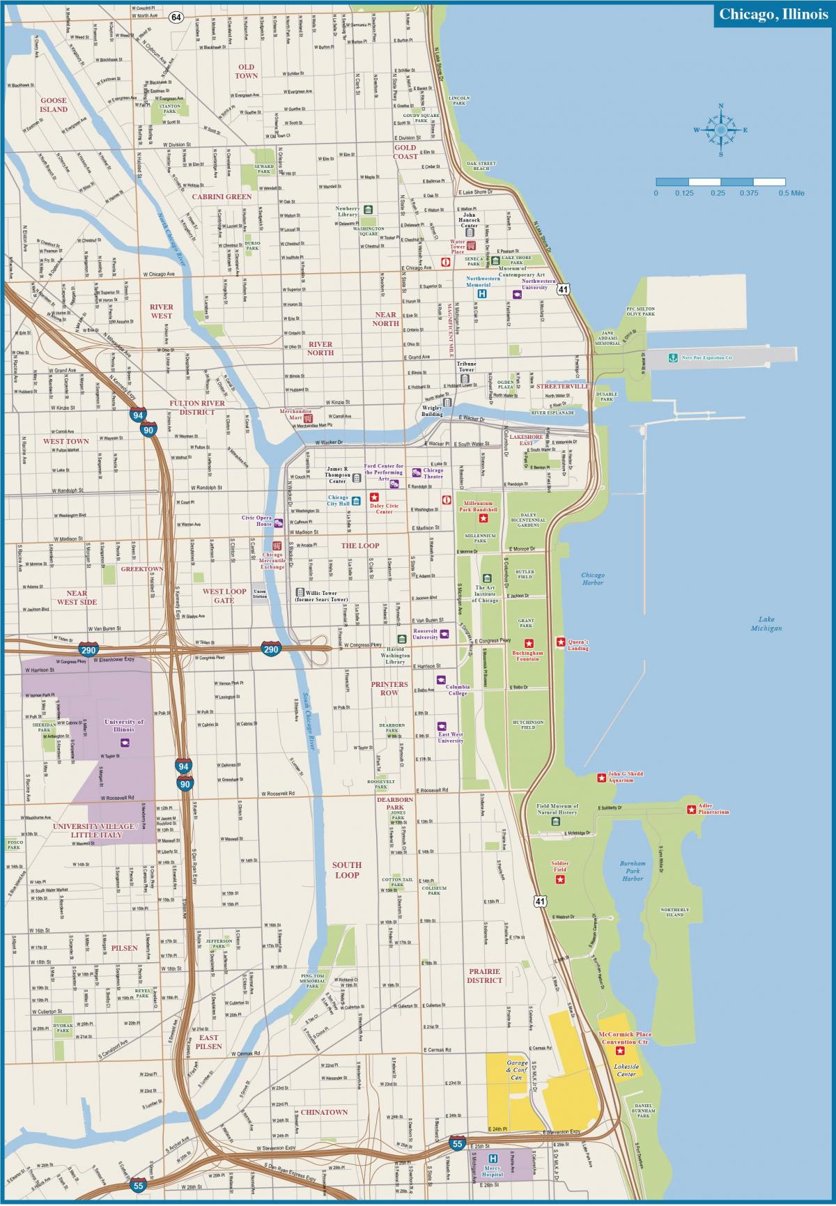 Mappa del centro di Chicago