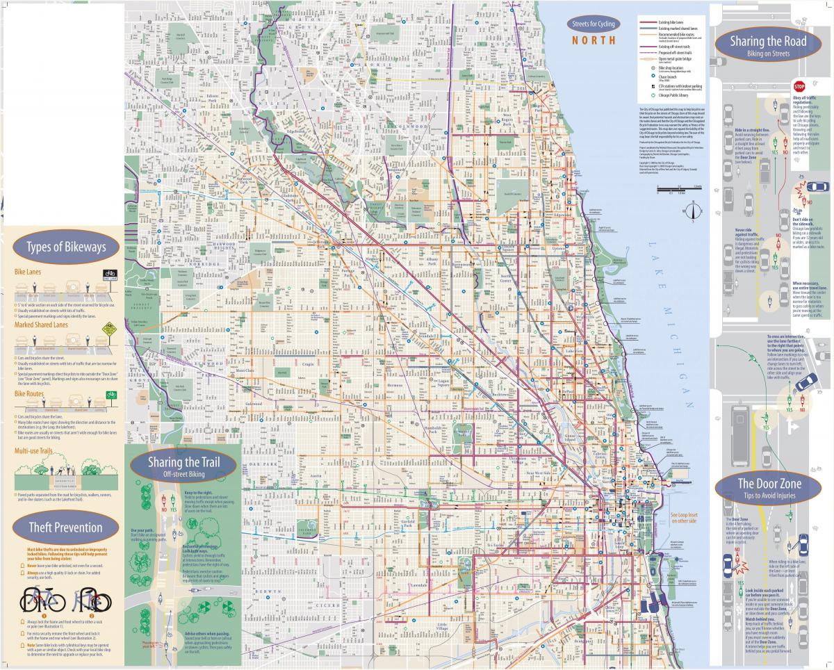 Mappa delle piste ciclabili di Chicago