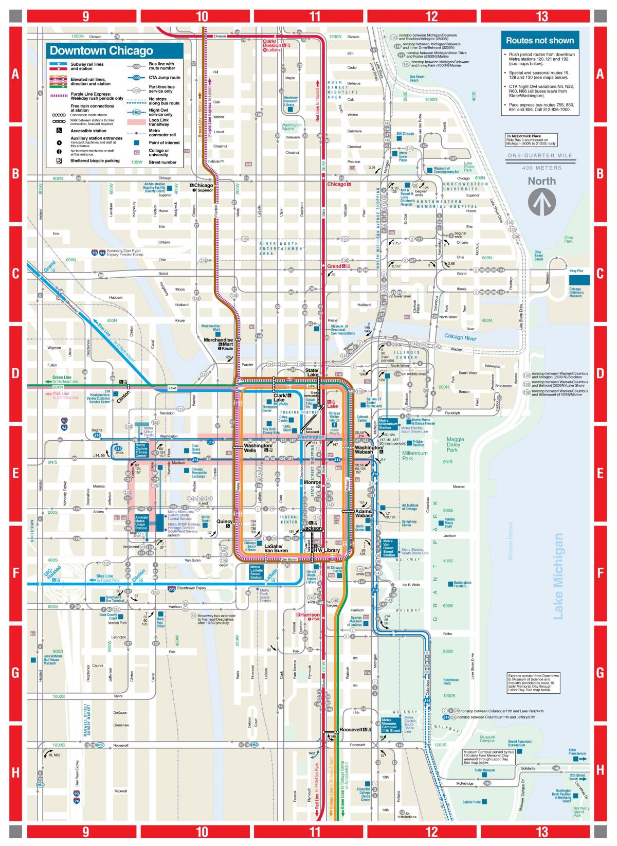 Mappa della metropolitana di Chicago
