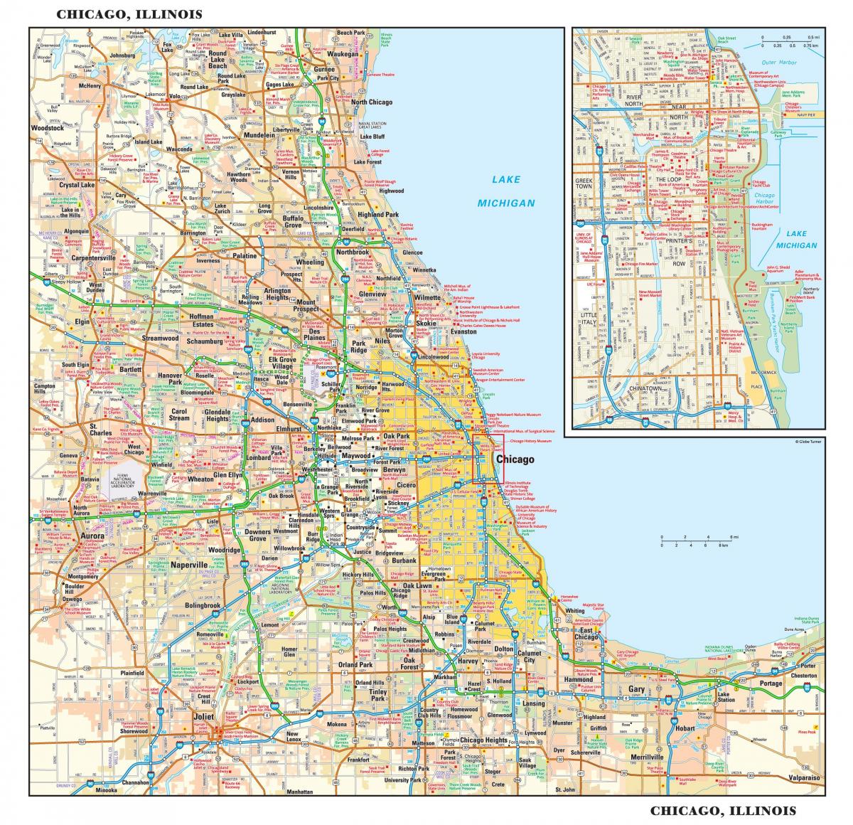 Mappa della città di Chicago