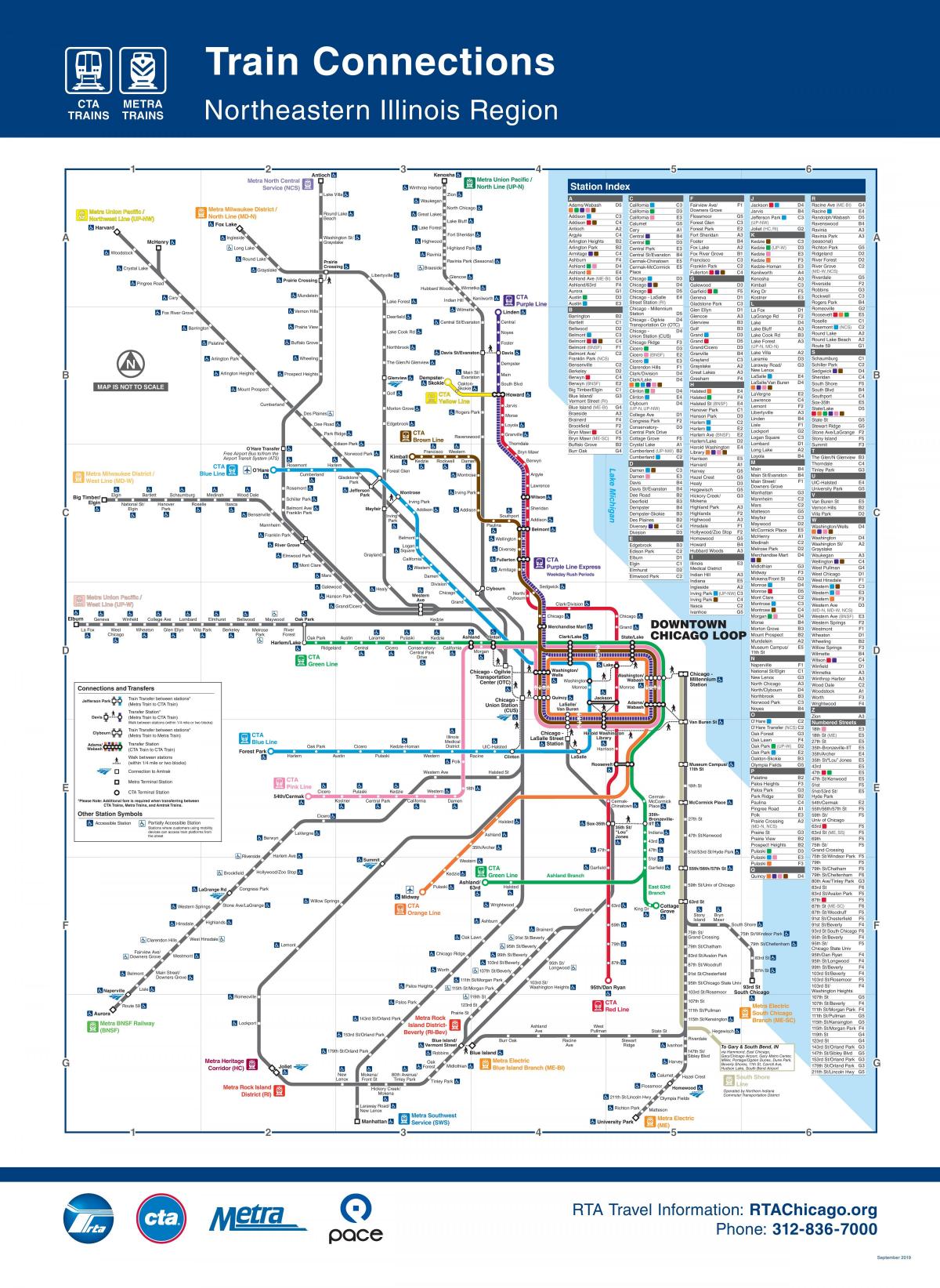 Mappa delle stazioni ferroviarie di Chicago