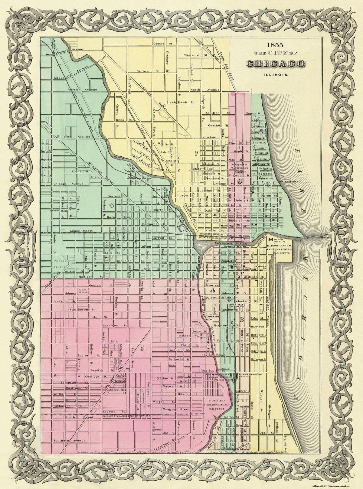 Chicago mappa antica